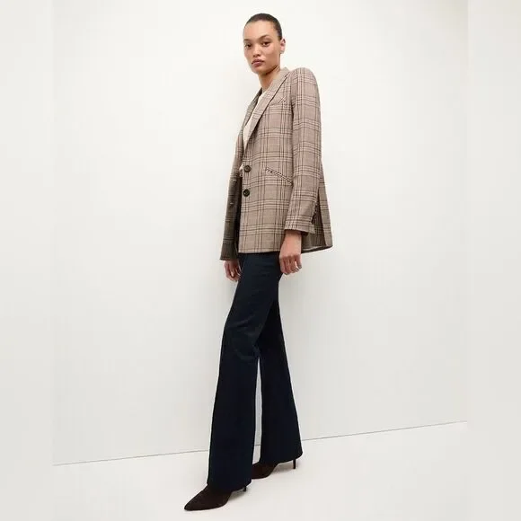 Veronica Beard Maci Plaid Dickey Blazer Tan Jacket Size 8 - Picture 5 of 14